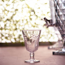 Carregar imagem no visualizador da galeria, Taça para Água de Vidro Cristal Palm 240ml Lyor Decorada Palmeiras Servir Suco Água Aromatizada
