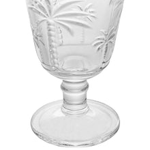Carregar imagem no visualizador da galeria, Taça para Água de Vidro Cristal Palm 240ml Lyor Decorada Palmeiras Servir Suco Água Aromatizada
