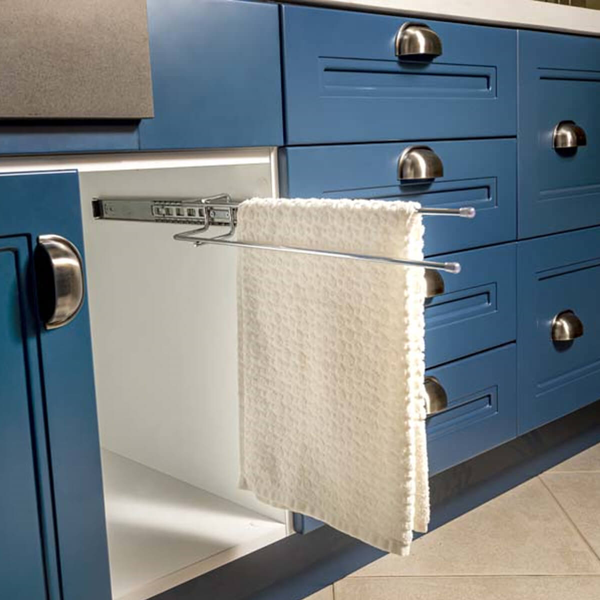 Suporte Porta Pano de Pratos Duplo Deslizante com Corrediça Telescópica Schmitt