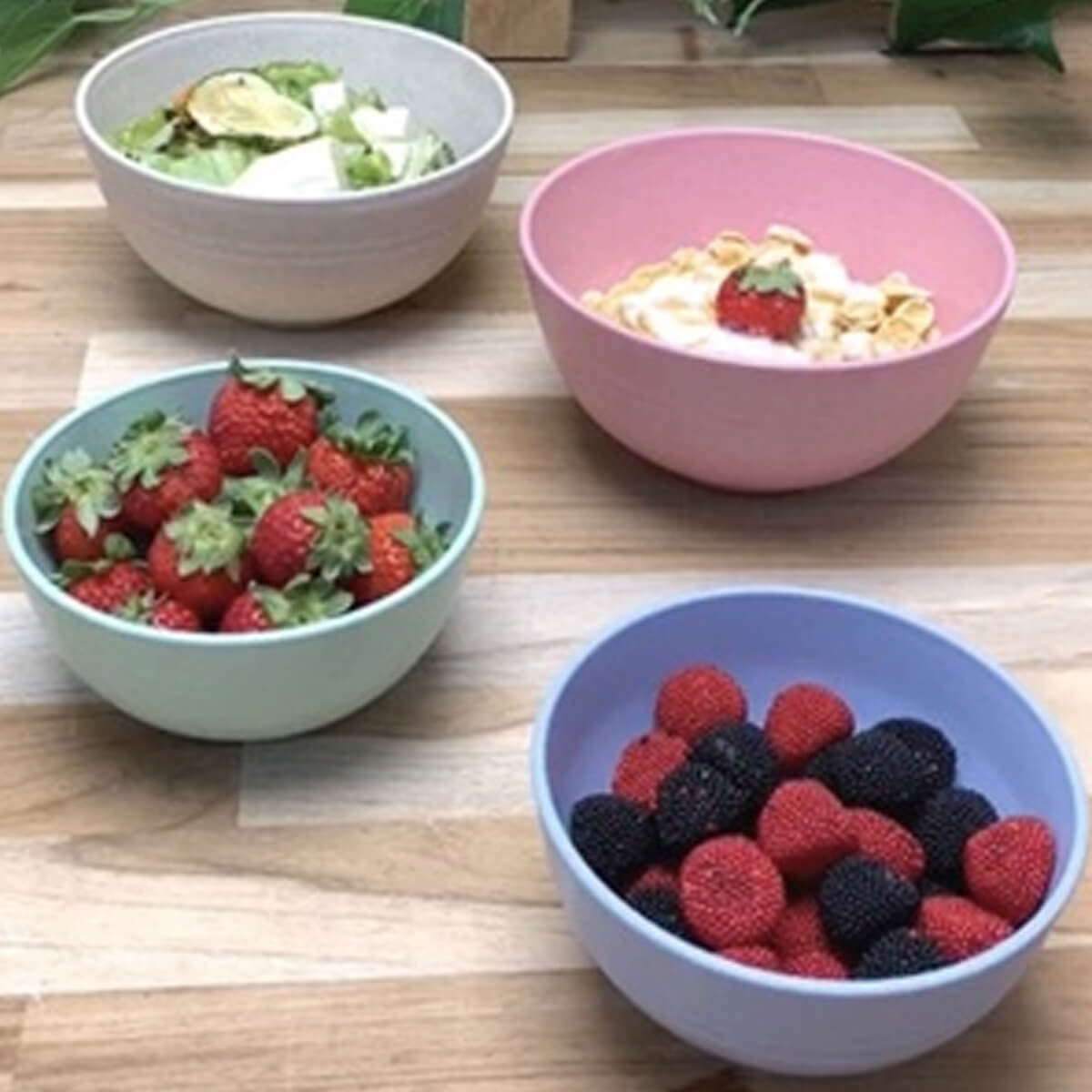 Kit 6 Bowls Tigela de Bambu Lyor Sortidos 400ml Lines 13x7cm Cereais Caldos