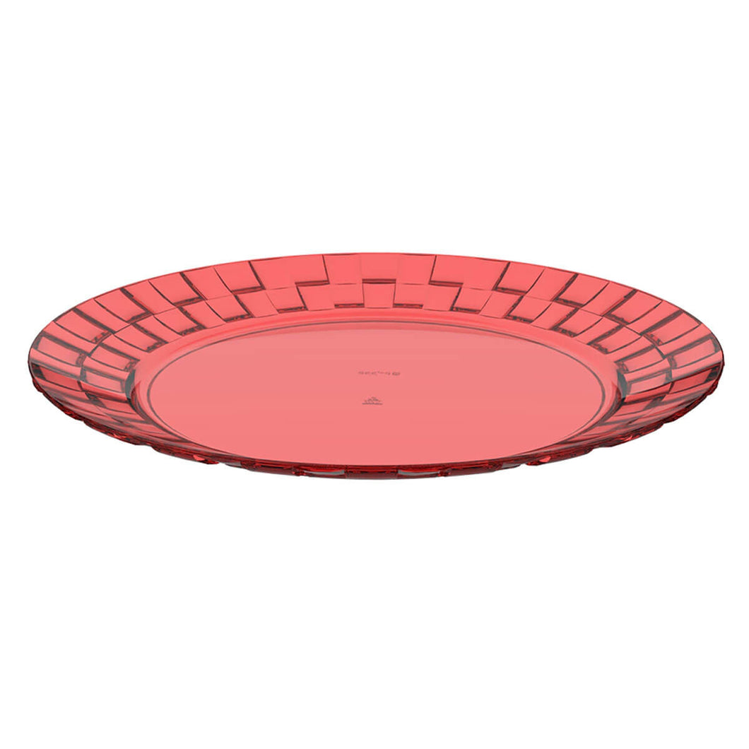 Prato Grande 26cm Vermelho Crippa Bandeja para Servir Mesa Posta Porções Aperitivos