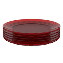 Carregar imagem no visualizador da galeria, Jogo 6 Pratos Vermelhos Grandes 26cm Crippa Servir Mesa Posta Porções Aperitivos
