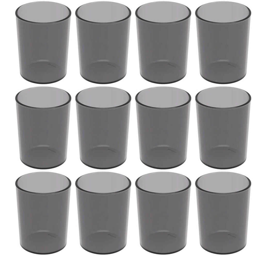 Conjunto 12 Copos Crippa 400ml Fumê Plástico Água Suco Escolar Restaurante Bar