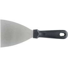 Carregar imagem no visualizador da galeria, 12 Espátulas Raspadoras Chapa Lanche 23x10cm Preta Aço Inox Cozinha Profissional
