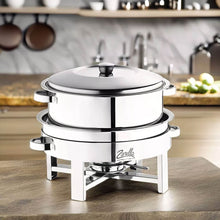 Carregar imagem no visualizador da galeria, Rechaud Redondo Banho Maria 10L Aço Inox Restaurante Hotel Buffet Eventos Zanella
