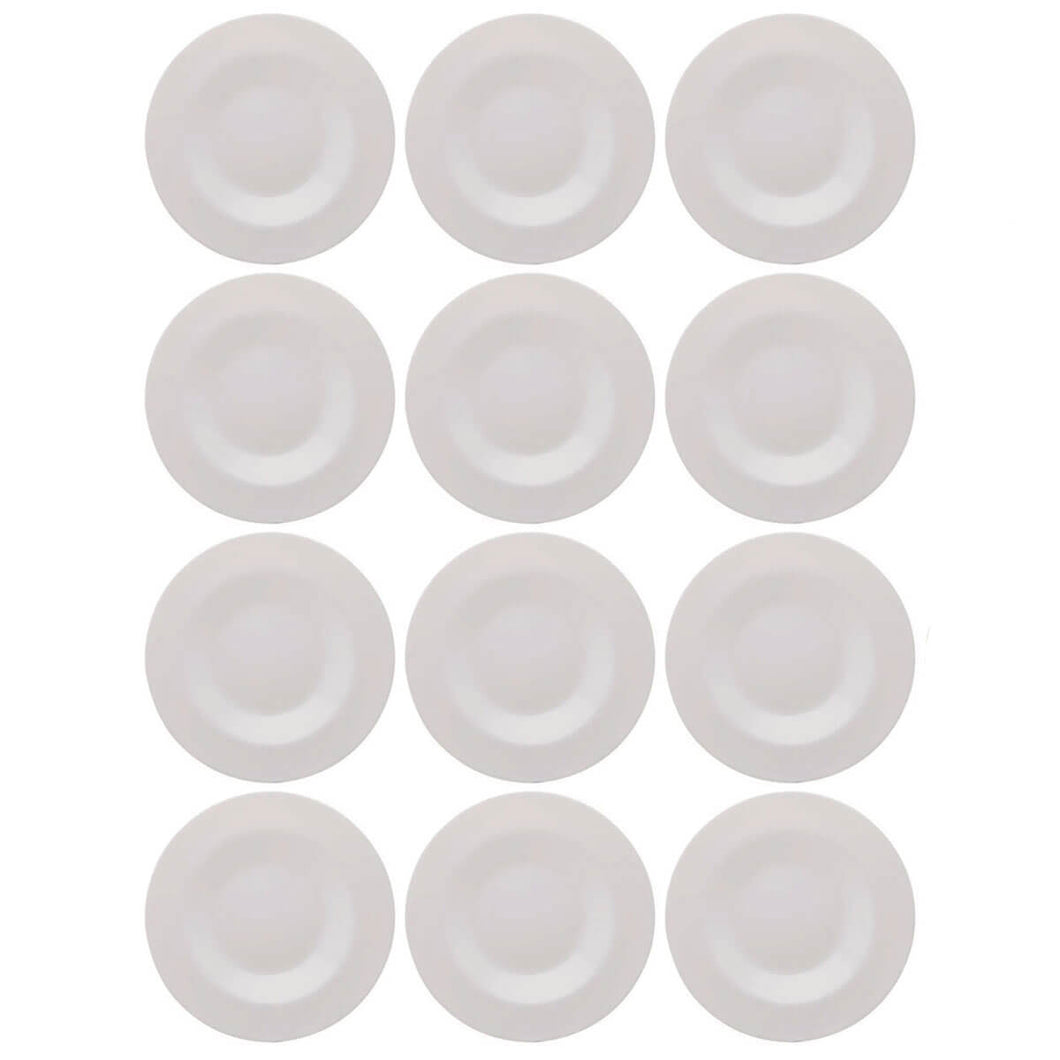 12 Pratos para Massa Risoto 28cm Vidro Opalino Branco Restaurante Hotel Bar Lyor Friends Time