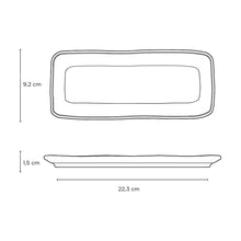 Carregar imagem no visualizador da galeria, Kit 24 Travessas Cerâmica 22x9cm Orgânico Preto Matte Buffet Restaurante Porto Brasil
