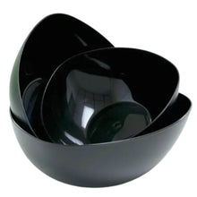 Carregar imagem no visualizador da galeria, Kit 25 Saladeiras Triangular Tigela 2,5L Cozinha Plástico Saladas Preta Essential Coza Restaurante
