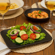 Carregar imagem no visualizador da galeria, Jogo 12 Travessas Retangulares 18x14cm em Cerâmica Preto Matte Juta Porto Brasil Petiscos Mesa Posta
