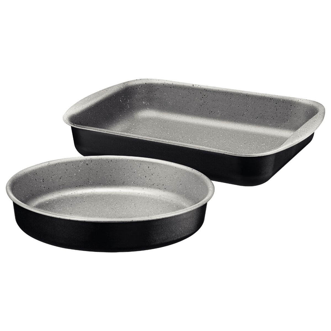 Jogo de Assadeiras Tramontina Brasil 2 Peças Alumínio Preto Antiaderente Forma para Forno Retangular Redonda