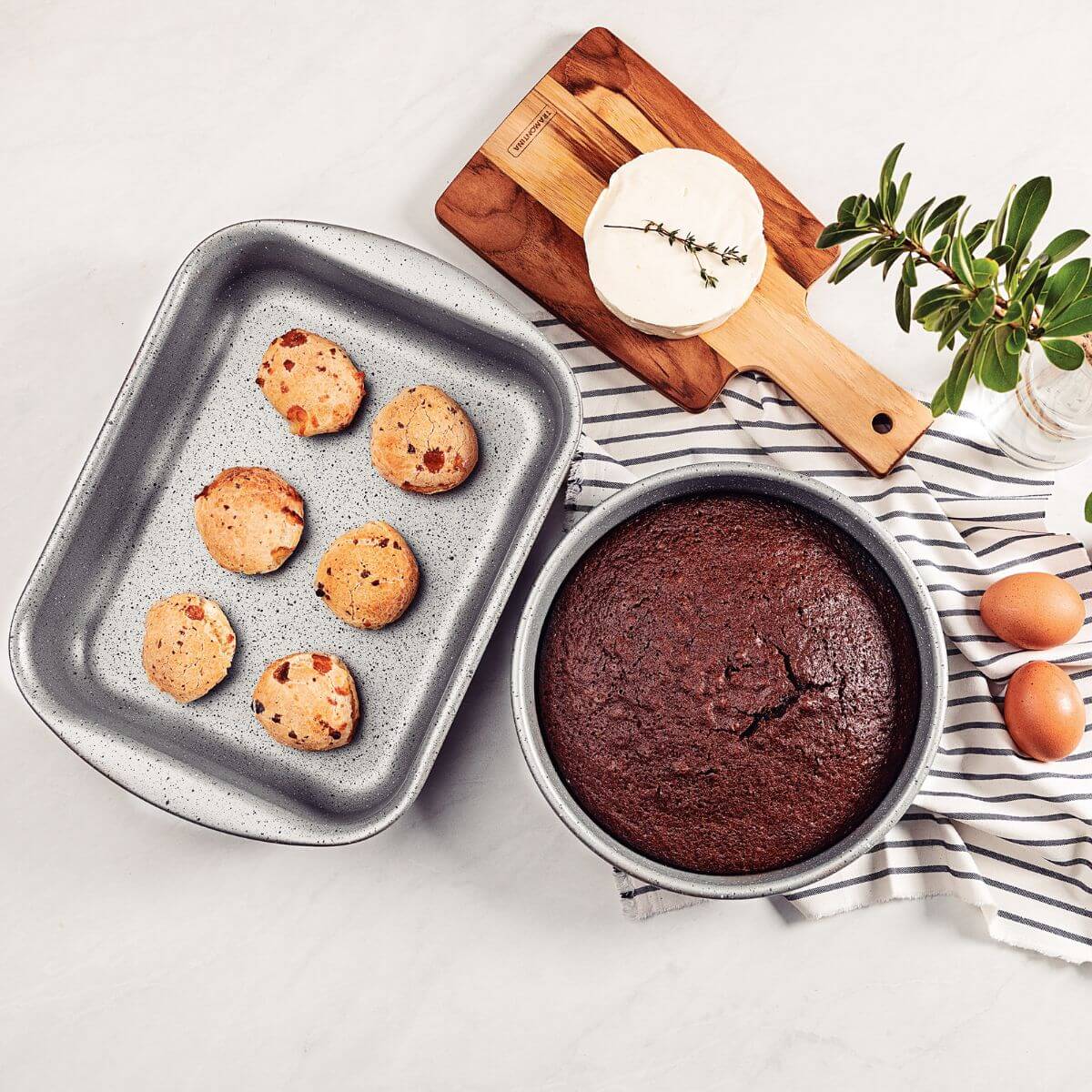 Jogo de Assadeiras Tramontina Brasil 2 Peças Alumínio Preto Antiaderente Forma para Forno Retangular Redonda