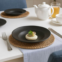 Carregar imagem no visualizador da galeria, 6 Pratos Sobremesa Orgânicos Preto Matte 250ml Porto Brasil Cozinha Servir Entradas Mesa Posta
