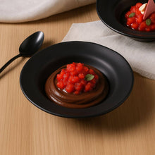 Carregar imagem no visualizador da galeria, Conjunto 24 Pratos de Sobremesa Porto Brasil Orgânico Preto Matte 250ml Servir Entradas
