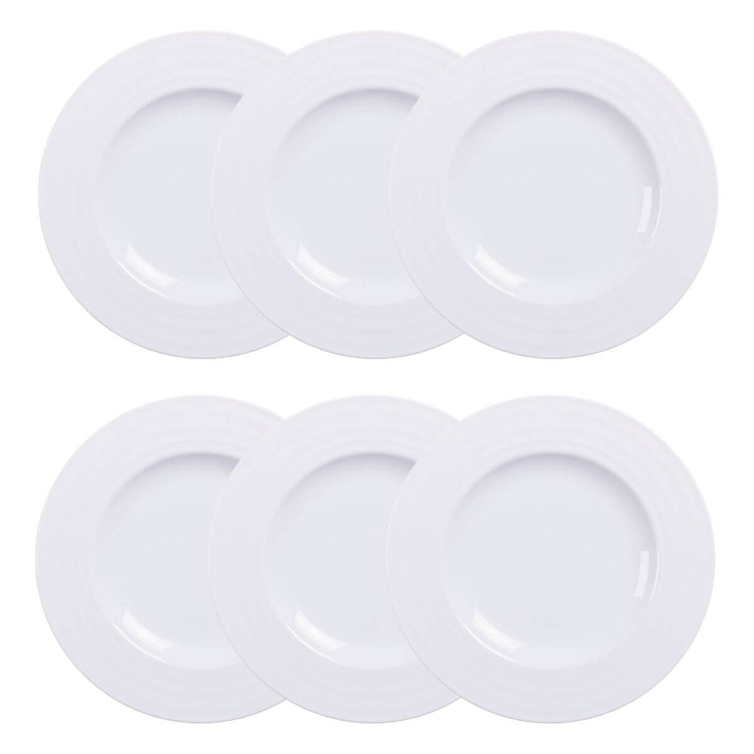 Jogo 6 Pratos de Sobremesa Branco Pratinho Porcelana 21cm Vibrare Tramontina