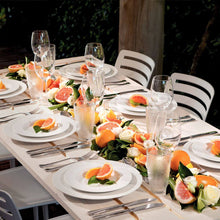 Carregar imagem no visualizador da galeria, Jogo 6 Pratos de Jantar Rasos Porcelana Branco 27cm Maria Augusta Tramontina Aba Larga
