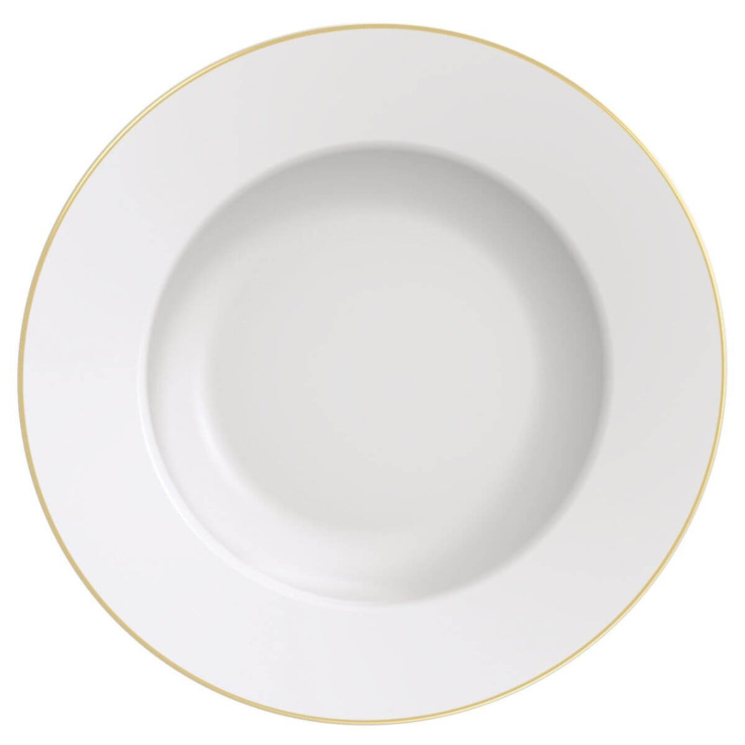 Prato de Sobremesa 21cm Porcelana Branco Borda Dourada Tramontina Elisa Filetado Avulso