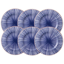 Carregar imagem no visualizador da galeria, Jogo 6 Pratos Rasos Porcelana Azul 28cm Tramontina Abstratta Mesa Posta Restaurante
