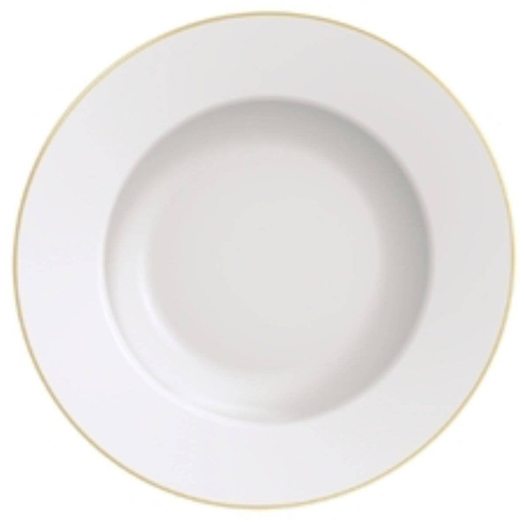 Jogo 12 Pratos para Pão Porcelana Tramontina Elisa 17cm Borda Dourada Entrada Petiscos Restaurante Jantar