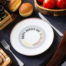 Carregar imagem no visualizador da galeria, Prato Raso Hambúrguer Porcelana Decorada 25cm Mesa Posta Chicago Tramontina
