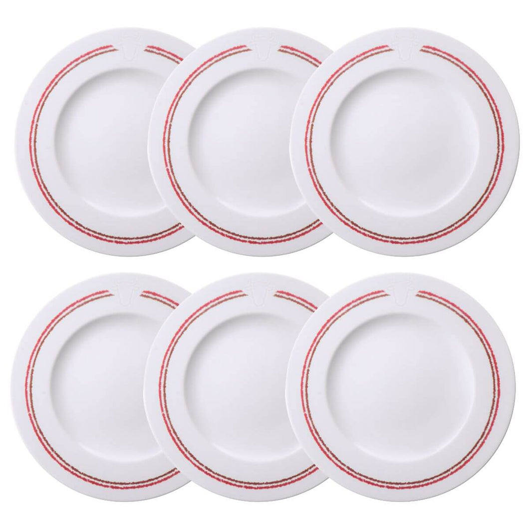 Jogo 6 Pratos para Churrasco Porcelana 28cm Tramontina Churrasco Classic Mesa Posta