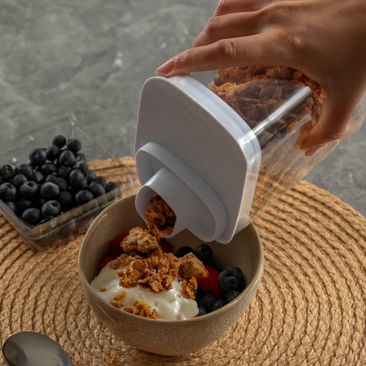 Kit 3 Potes Herméticos Dispenser 2,3L Organizador de Cozinha Porta Mantimentos Plástico Ou