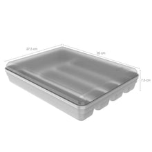 Carregar imagem no visualizador da galeria, Kit Prateleira Empilhável e Porta Talheres com Tampa para Gaveta Organizador de Armário OU
