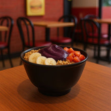Carregar imagem no visualizador da galeria, Cumbuca Tigela 450ml Bowl Preto de Plástico Sobremesa Açaí Cereais Coza Uno
