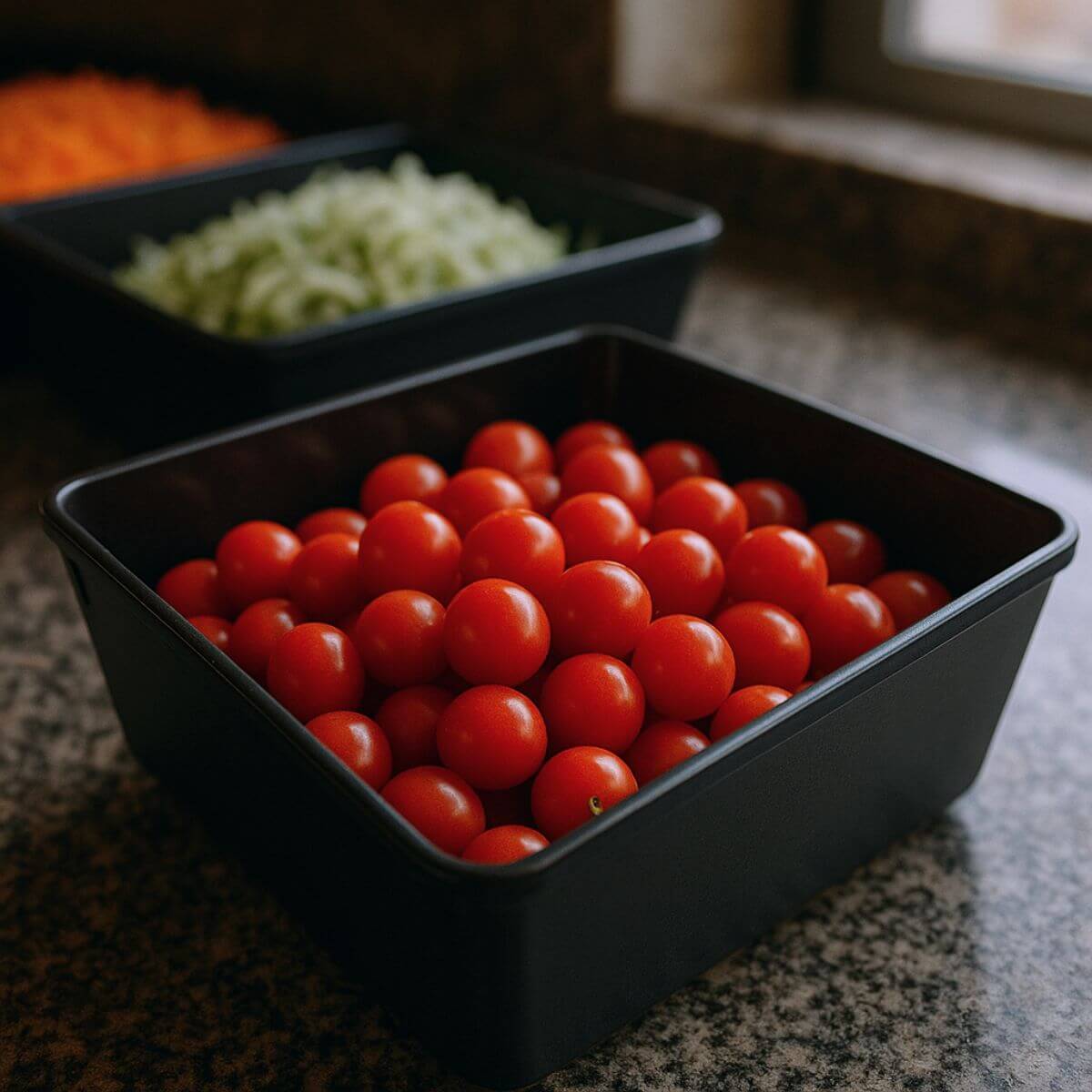 Travessa Retangular Coza Uno 1,4L Preto Saladeira Plástico Restaurantes Self Service