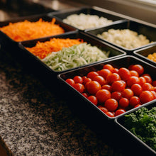 Carregar imagem no visualizador da galeria, Travessa Retangular Coza Uno 1,4L Preto Saladeira Plástico Restaurantes Self Service
