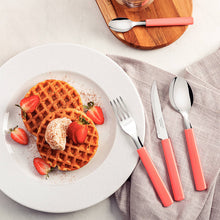 Carregar imagem no visualizador da galeria, Faqueiro Tramontina Gamboa 16 Peças Vermelho Aço Inox Polipropileno Talheres de Mesa Jantar Cozinha
