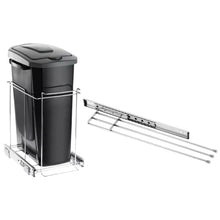 Carregar imagem no visualizador da galeria, Kit Suporte Pano de Prato Triplo e Lixeira 15L Aramados Deslizantes Móveis Cozinha Planejada
