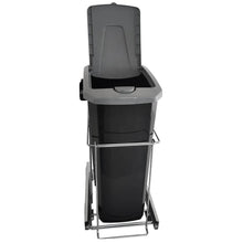 Carregar imagem no visualizador da galeria, Kit Suporte Pano de Prato Triplo e Lixeira 15L Aramados Deslizantes Móveis Cozinha Planejada
