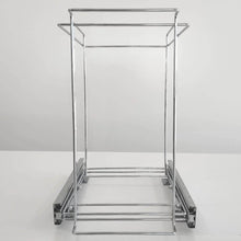 Carregar imagem no visualizador da galeria, Kit Suporte Pano de Prato Triplo e Lixeira 15L Aramados Deslizantes Móveis Cozinha Planejada
