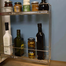 Carregar imagem no visualizador da galeria, Kit Porta Condimentos e Porta Pano de Prato Triplo Aramados Deslizantes Móveis Planejados Cozinha
