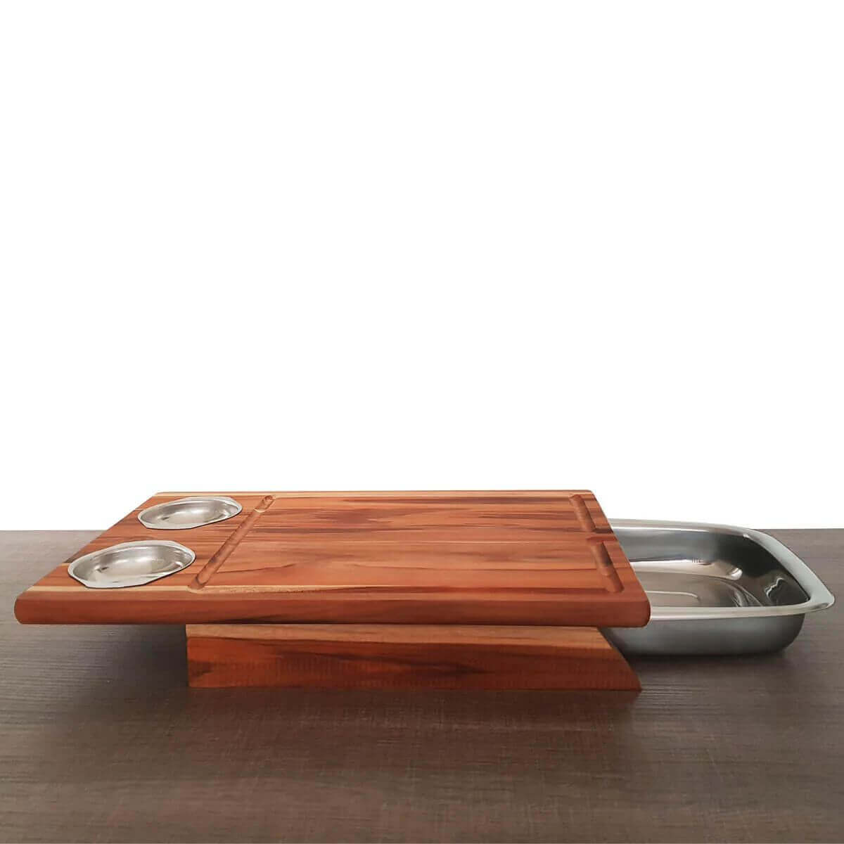 Kit 3 Tábuas de Carne com Bandeja Corte Servir Churrasco 44cm Stolf Cozinha Churrasqueiro