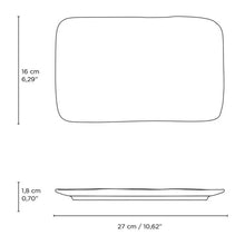 Carregar imagem no visualizador da galeria, Kit 12 Travessas Retangular 27x17cm Porto Brasil Juta Preto Matte Cozinha Prato Servir Petiscos Mesa Posta
