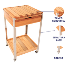 Carregar imagem no visualizador da galeria, Carrinho Gourmet Churrasco com Tampo Removível e Gaveta Essence
