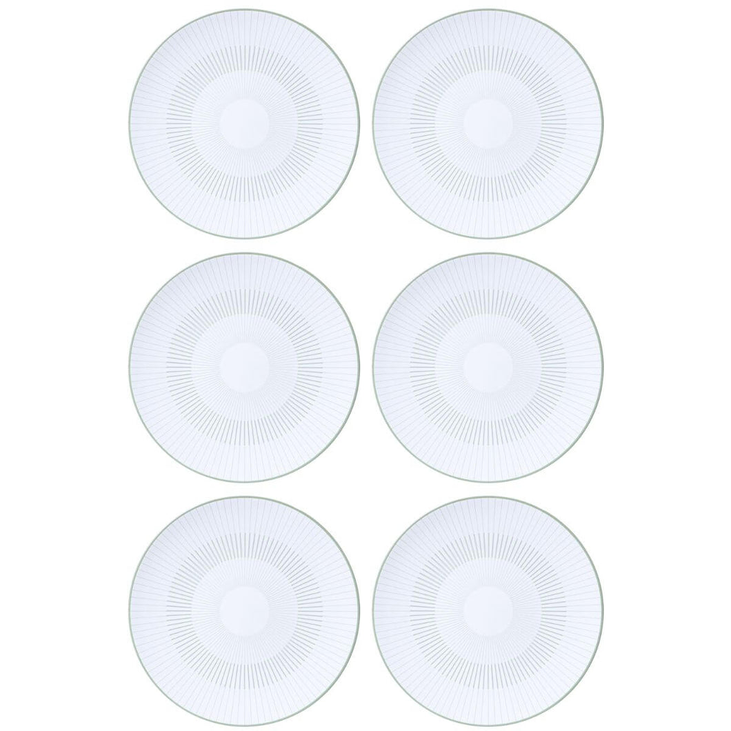 Conjunto 6 Pratos Rasos de Jantar em Porcelana Decorada 25cm Tramontina Lineare Cozinha Mesa Posta