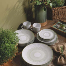 Carregar imagem no visualizador da galeria, Conjunto 6 Pratos Rasos de Jantar em Porcelana Decorada 25cm Tramontina Lineare Cozinha Mesa Posta
