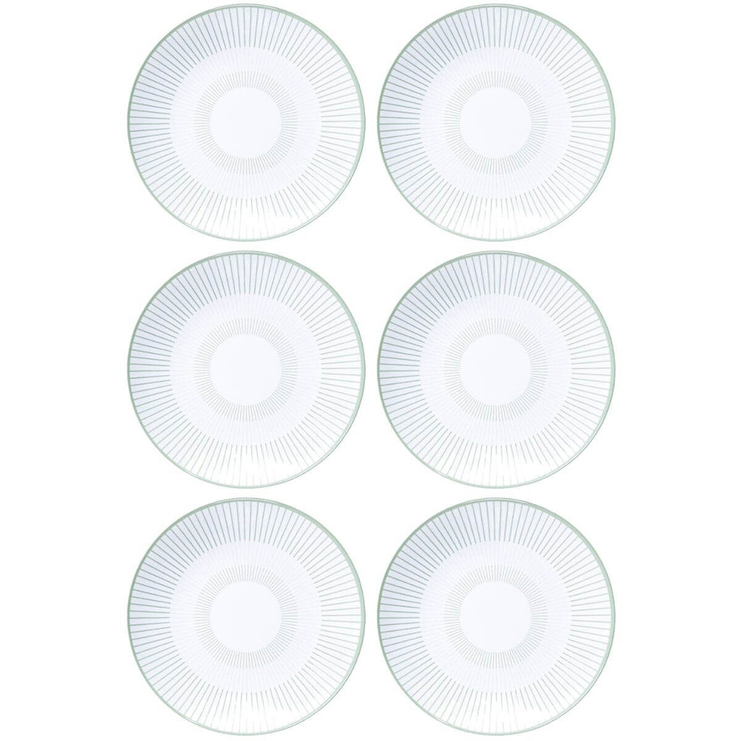 Jogo 6 Pratos Fundos Tramontina em Porcelana Branca Decorada 21cm Lineare Mesa Posta Sopa Caldos