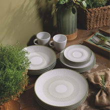 Carregar imagem no visualizador da galeria, Jogo 6 Pratos Fundos Tramontina em Porcelana Branca Decorada 21cm Lineare Mesa Posta Sopa Caldos
