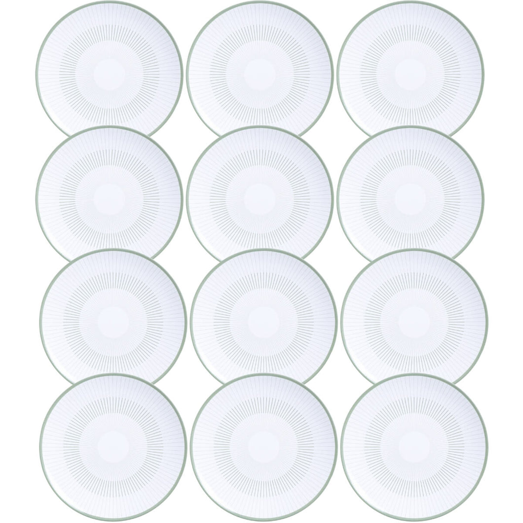 Jogo 12 Pratos de Sobremesa 19cm em Porcelana Tramontina Mesa Posta Lineare