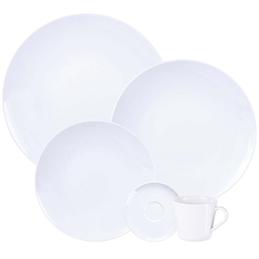 Aparelho de Jantar Tramontina Leonora 20 Peças Porcelana Branca 4 Pessoas