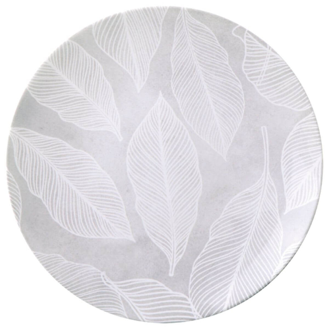 Prato Raso Tramontina Arbo em Porcelana Branca Decorada 25cm Cozinha Mesa Posta Jantar Almoço