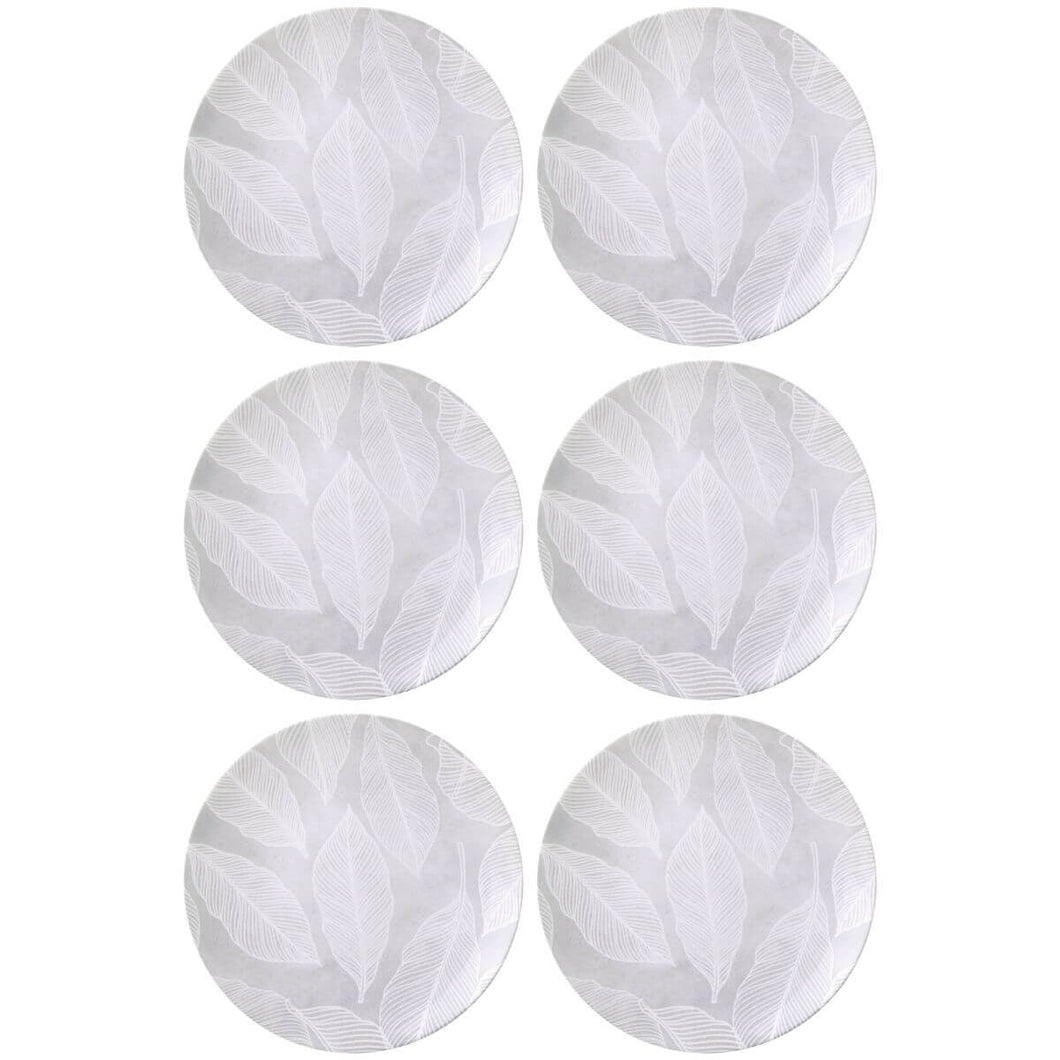 Jogo 6 Pratos Rasos Tramontina Arbo Porcelana Decorada 25cm Mesa Posta Jantar Almoço