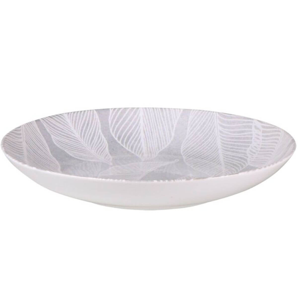 Prato Fundo de Porcelana 21cm Tramontina Arbo Cinza 680ml Decorado Cozinha Avulso
