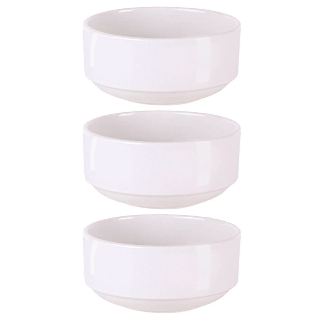 Kit 3 Tigelas Pequenas Cumbuca Porcelana Empilhável Frutas Sobremesa Tramontina Paola