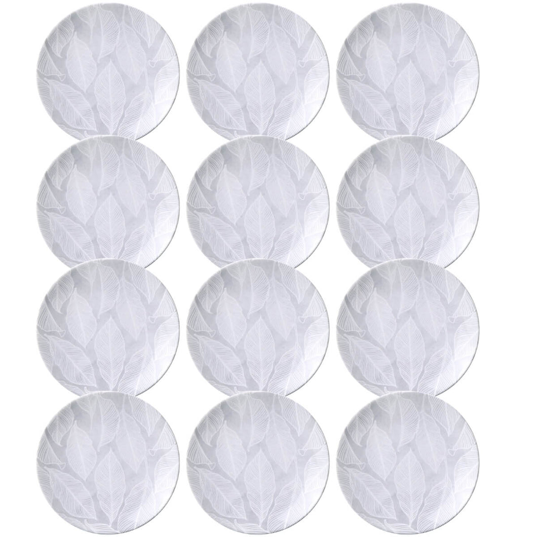 Jogo 12 Pratos de Sobremesa 19cm Rasos Porcelana Tramontina Arbo Mesa Posta