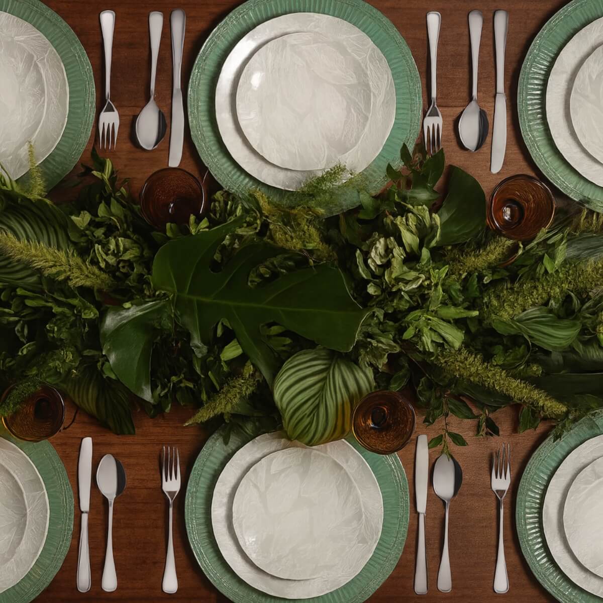 Aparelho de Jantar em Porcelana Decorada 20 Peças Tramontina Arbo Mesa Posta 4 Pessoas