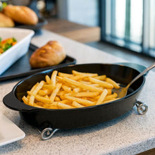 Carregar imagem no visualizador da galeria, Saladeira Travessa de Plástico Oval Preta 800ml Tigela Servir Coza Uno Cozinhas Restaurantes
